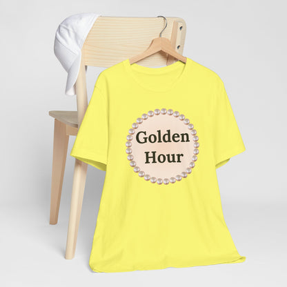Golden Hour Pearl-Framed Luxe Tee