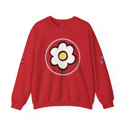 Boujee White Gold Flower - Heavy Blend™ Light Colors Crewneck Sweatshirt