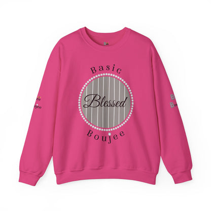 Basic Boujee Blessed - Heavy Blend™ Light Colors Crewneck Sweatshirt