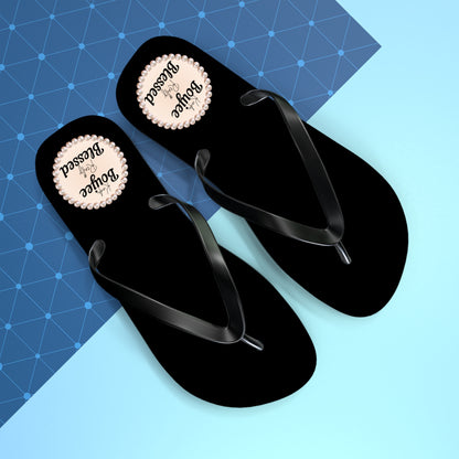 Kinda Boujee Really Blessed BLACK Flip Flops - EXTRA LARGE