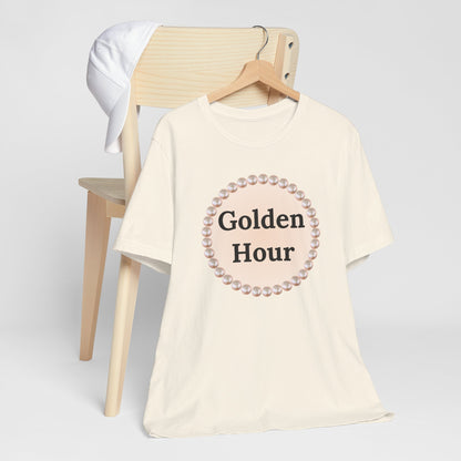 Golden Hour Pearl-Framed Luxe Tee