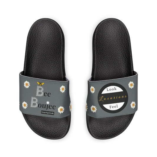 Bee Boujee - DARK GREY Flowers Women's Removable-Strap Sandals