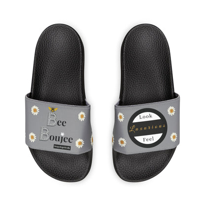 Bee Boujee - GREY Flowers Women's Removable-Strap Sandals