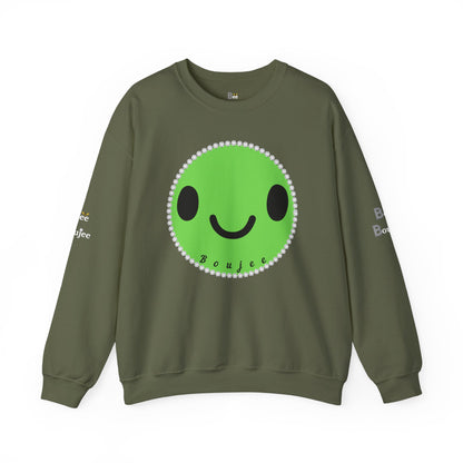 Boujee Smiley Face Green - Heavy Blend™ Dark Colors Crewneck Sweatshirt