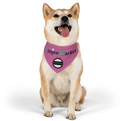 Boujee Barker Bandana PINK - Pet Collar MEDIUM
