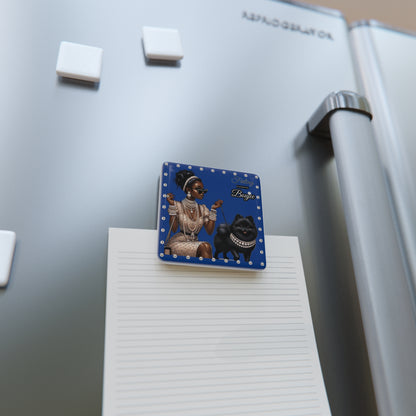 Feeling Boujee in PEARLS - Porcelain Magnet, Square BLUE