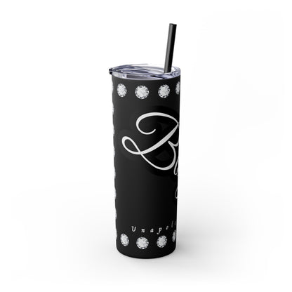 Boujee Unapologetically in DIAMONDS - Skinny Tumbler with Straw, 20oz