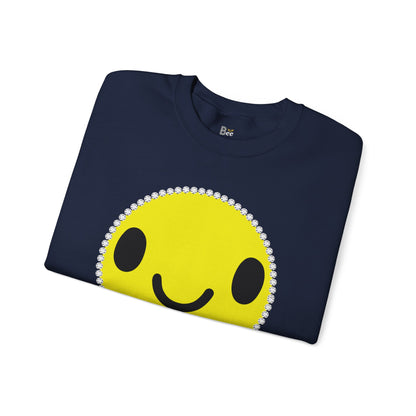 Boujee Smiley Face Yellow - Heavy Blend™ Dark Colors Crewneck Sweatshirt