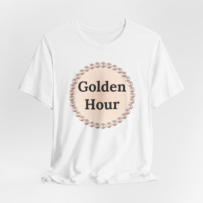 Golden Hour Pearl-Framed Luxe Tee