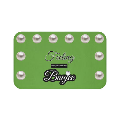 Feeling Boujee - Bath Mat GREEN with PEARLS