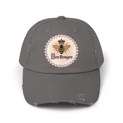Bee Boujee Distressed Pearl-Emblem Cap