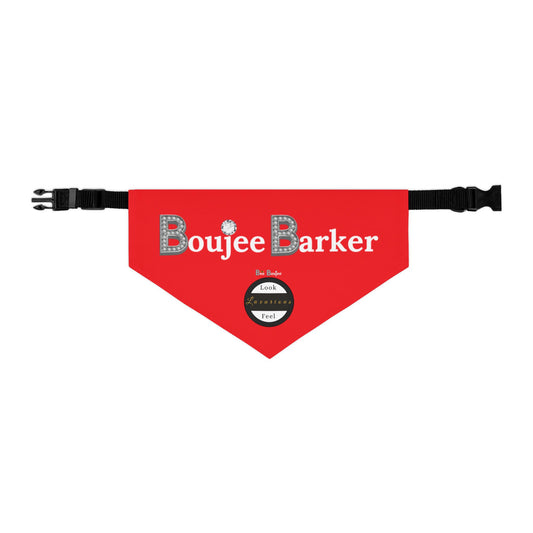 Boujee Barker Bandana RED - Pet Collar LARGE