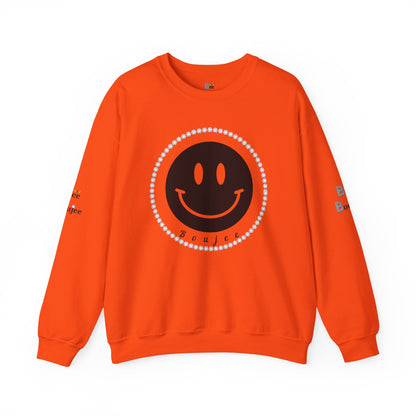 Boujee Smiley Face Black - Heavy Blend™ Light Colors Crewneck Sweatshirt