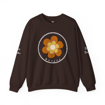 Boujee Brown Flower - Heavy Blend™ Dark Colors Crewneck Sweatshirt