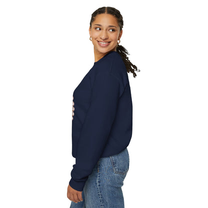 Bee Boujee - Boujee Smiley Face Turquoise in Pearls Heavy Blend™ Dark Colors Crewneck Sweatshirt