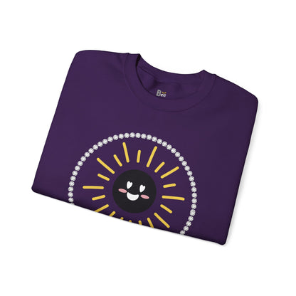 Boujee Sunshine Smiley Face Black - Heavy Blend™ Dark Colors Crewneck Sweatshirt