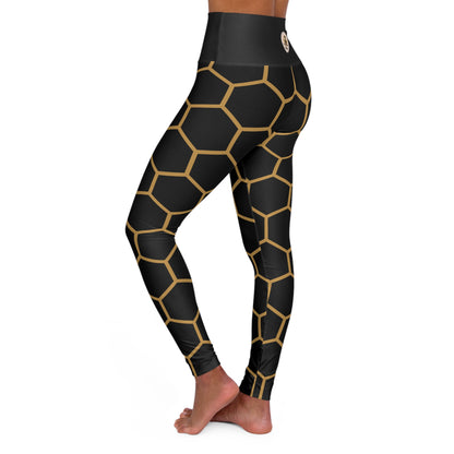 "The Boujee Hive" Honeycomb Stylish High Waisted Yoga Leggings