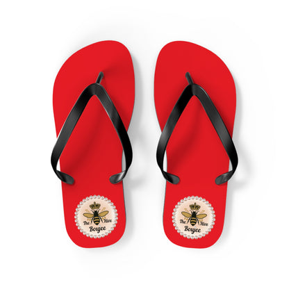 The Boujee Hive RED Flip Flops - MEDIUM