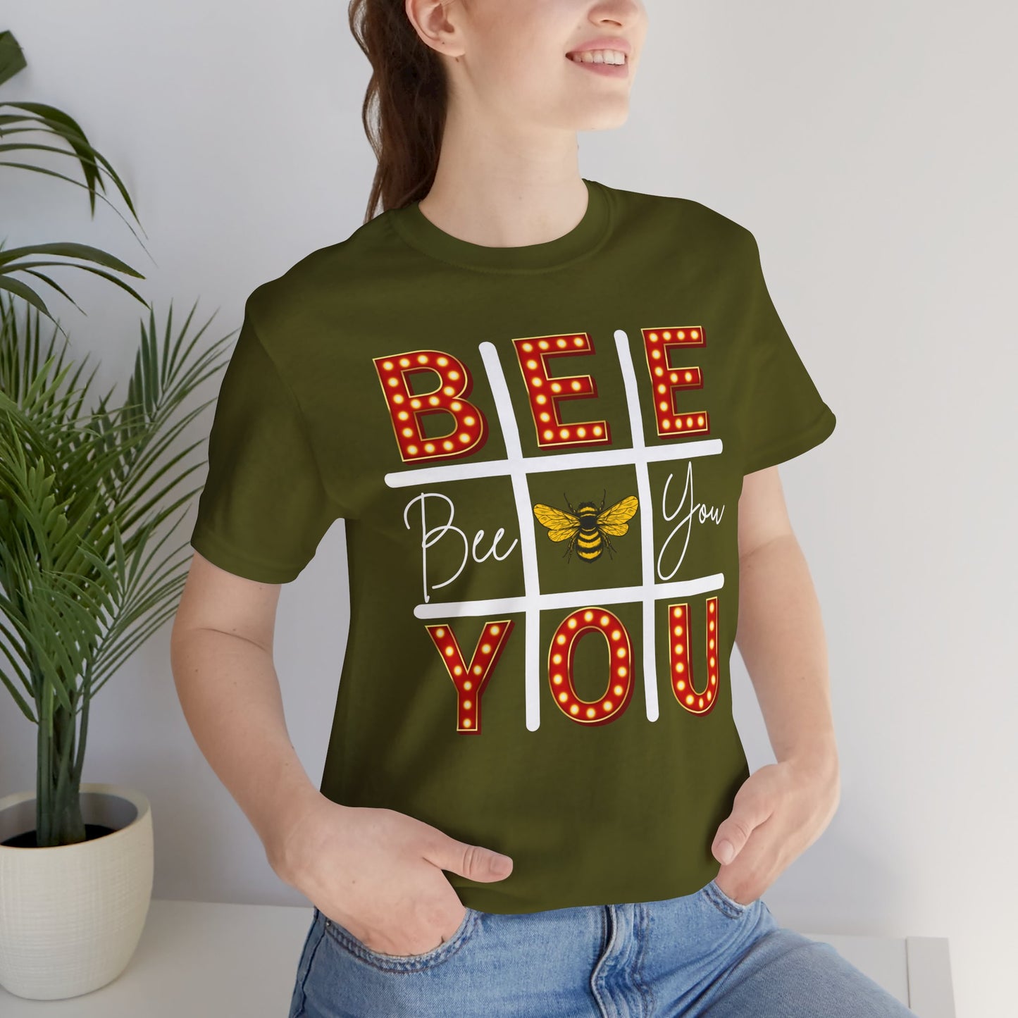 Bee You Marquee Tic-Tac-Toe Tee Dark Tee