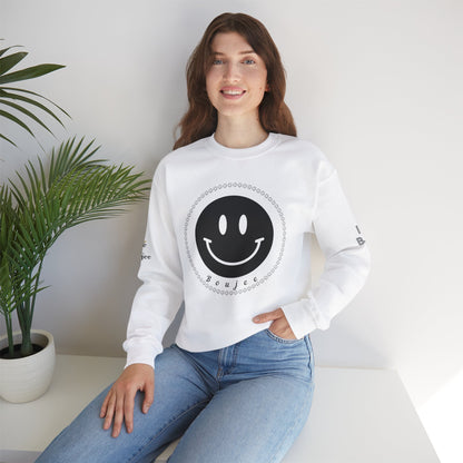 Boujee Smiley Face Black - Heavy Blend™ Light Colors Crewneck Sweatshirt