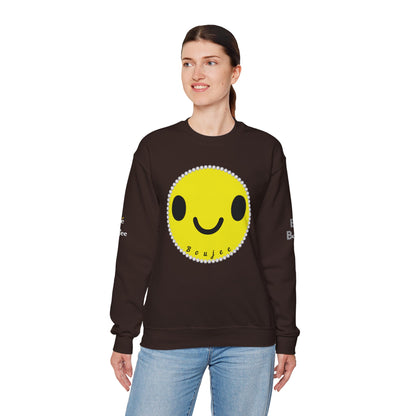 Boujee Smiley Face Yellow - Heavy Blend™ Dark Colors Crewneck Sweatshirt