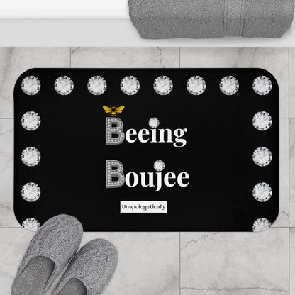 Beeing Boujee - Bath Mat BLACK with DIAMONDS