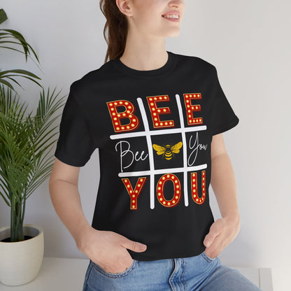 Bee You Marquee Tic-Tac-Toe Tee Dark Tee