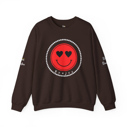 Boujee Smiley Face Red Heart Eyes - Heavy Blend™ Dark Colors Crewneck Sweatshirt