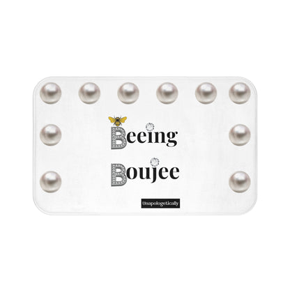 Beeing Boujee - Bath Mat WHITE with PEARLS