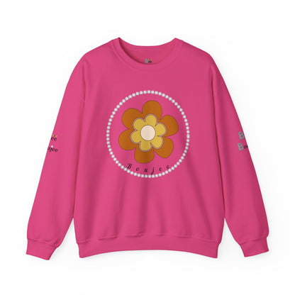 Boujee Brown Flower - Heavy Blend™ Light Colors Crewneck Sweatshirt