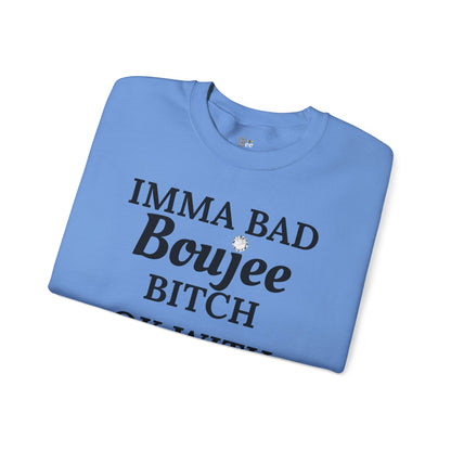 Imma Bad Boujee Bitch Ok With "Beeing" Alone - Heavy Blend™ Light Colors Crewneck Sweatshirt