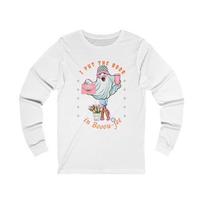 Halloween Booo in Boooujee - Jersey Long Sleeve Tee BROWN SKIN TONE