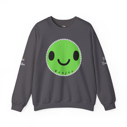 Boujee Smiley Face Green - Heavy Blend™ Dark Colors Crewneck Sweatshirt