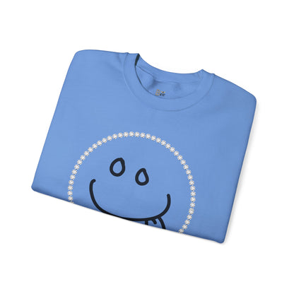 Boujee Smiley Goofy Face - Heavy Blend™ Light Colors Crewneck Sweatshirt