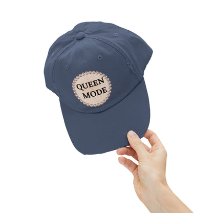 Queen Mode - Distressed Pearl-Emblem Cap