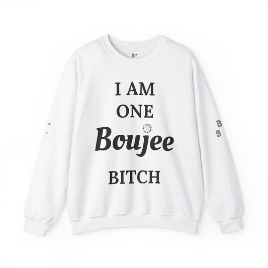 I Am One Boujee Bitch - Heavy Blend™ Light Colors Crewneck Sweatshirt