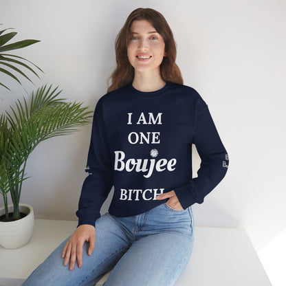 I Am One Boujee Bitch - Heavy Blend™ Dark Colors Crewneck Sweatshirt