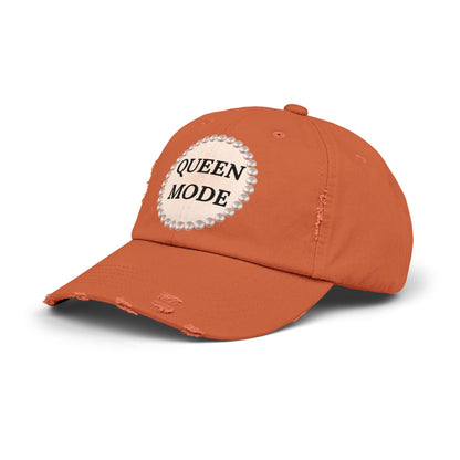Queen Mode - Distressed Pearl-Emblem Cap