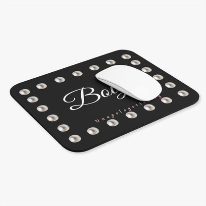 Boujee in Pearls Mouse Pad BLACK (Rectangle)