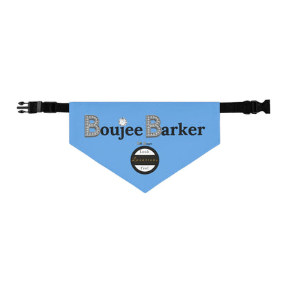 Boujee Barker Bandana BLUE - Pet Collar LARGE