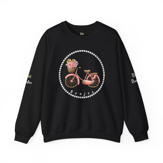 Boujee Bicycle Bouquet - Heavy Blend™ Dark Colors Crewneck Sweatshirt