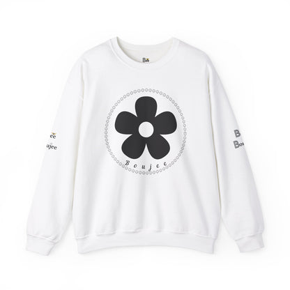 Boujee Black Flower - Heavy Blend™ Light Colors Crewneck Sweatshirt