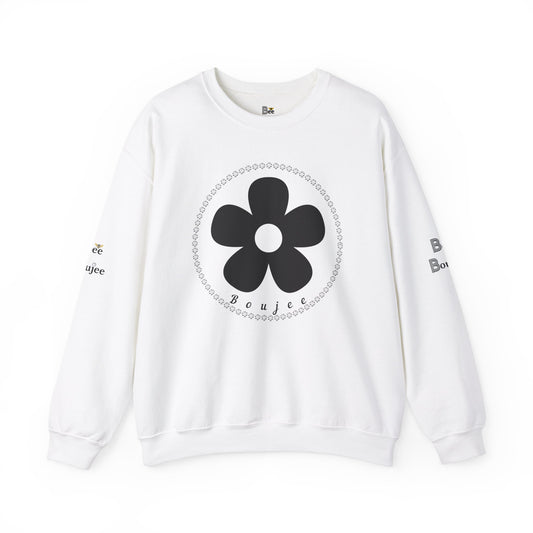 Boujee Black Flower - Heavy Blend™ Light Colors Crewneck Sweatshirt