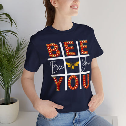 Bee You Marquee Tic-Tac-Toe Tee Dark Tee