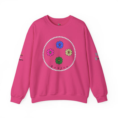 Boujee Mini Flowers in Diamonds Heavy Blend™ Light Colors Crewneck Sweatshirt