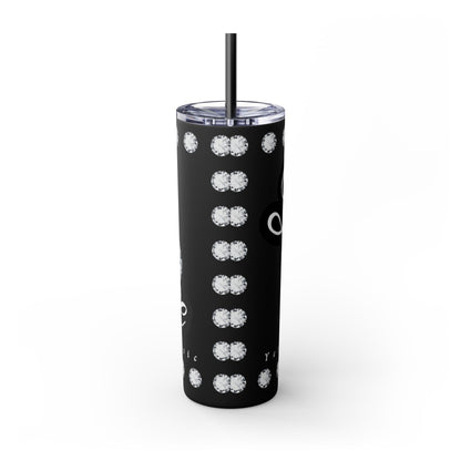 Boujee Yet Humble & Basic in DIAMONDS - Skinny Tumbler with Straw, 20oz