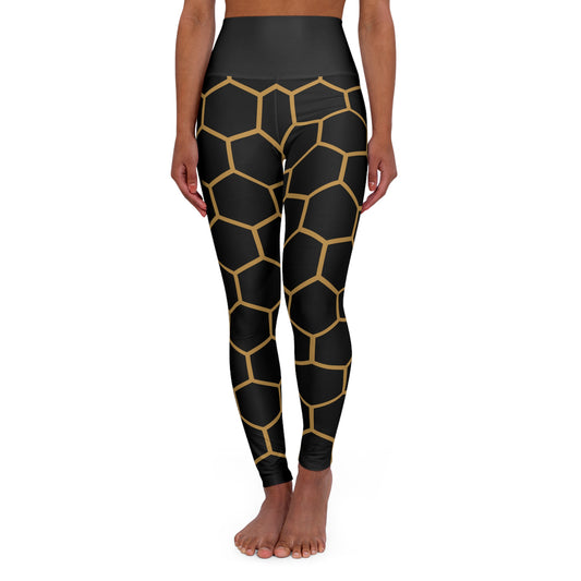 "The Boujee Hive" Honeycomb Stylish High Waisted Yoga Leggings