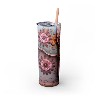 Boujee Designer Bag - Skinny Tumbler with Straw, 20oz