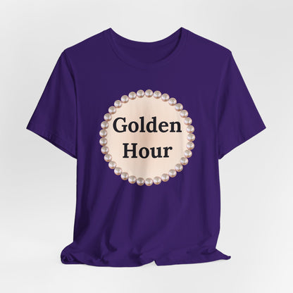 Golden Hour Pearl-Framed Luxe Tee