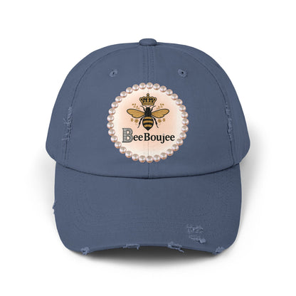 Bee Boujee Distressed Pearl-Emblem Cap